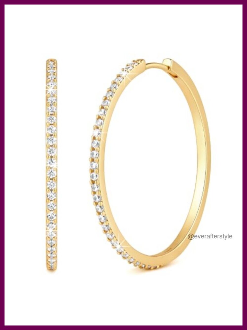14K Gold Plated Birthstone Huggie Hoop Earrings for Women Dainty CZ